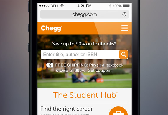 Chegg mobile web site