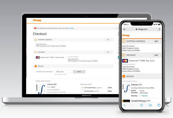 Chegg textbook checkout