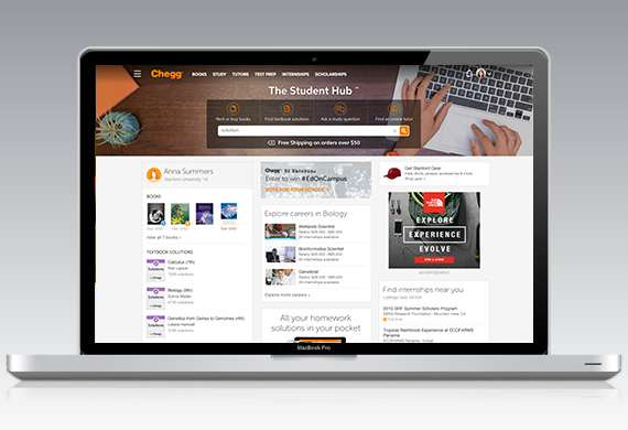 Chegg signed in homepage